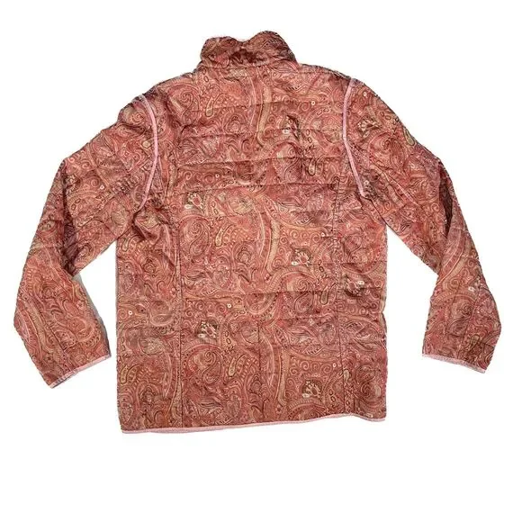 Liz Claiborne | Reversible Quilted Coat in Pink and Paisley | Medium - Picture 2 of 9